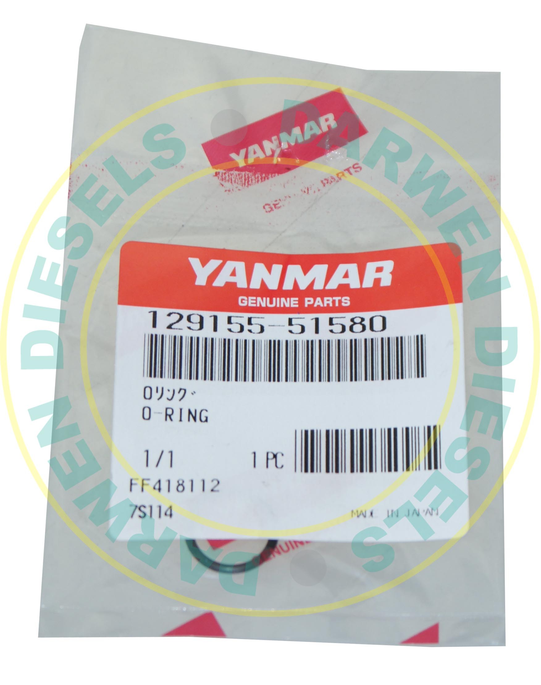 129155-51580 Genuine Yanmar O-Ring