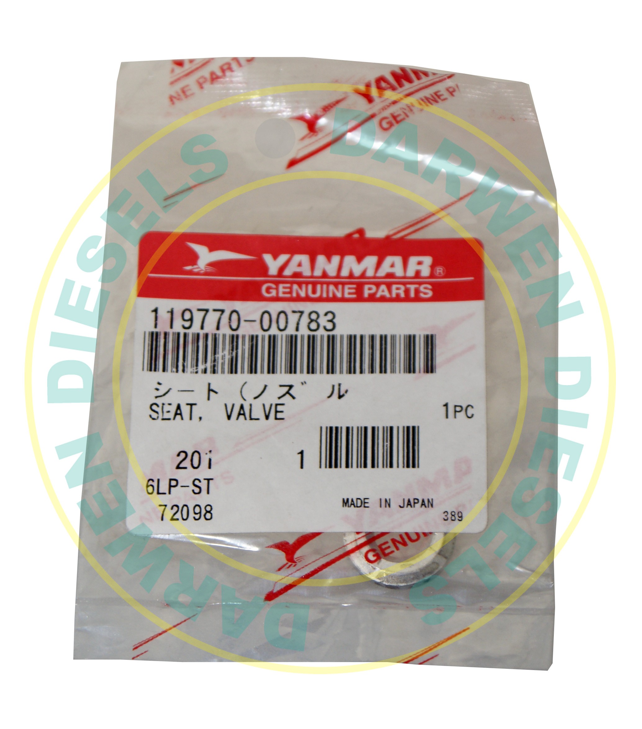 119770-00783 Genuine Yanmar Seating Washer